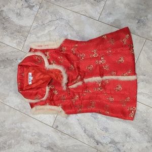 Chinese vest fur trim